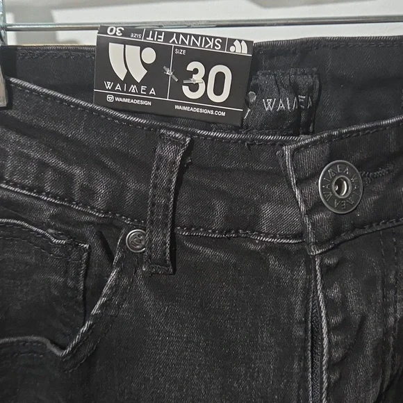 Waimea Black Wash Distressed Skinny Jeans - Picture 8 of 8